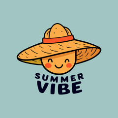 summer vibe with a straw hat