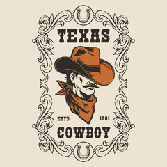 Vintage Texas cowboy design