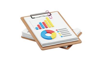 Clipboard with Charts and Graphs