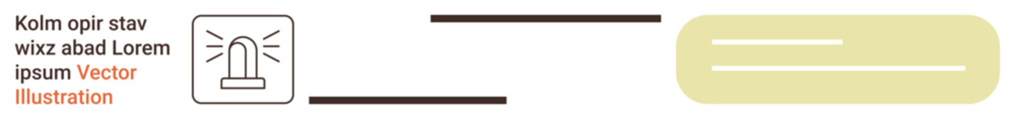 Obraz premium Emergency alerts, notifications, interface design, communication systems, warning systems, and digital layout. A siren icon paired with a text notification box. Emergency alerts and notifications