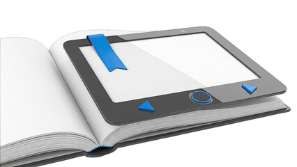E-reader on an Open Book