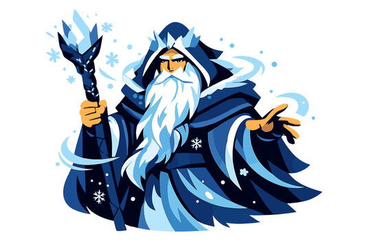 Frost Wizard Legend. Ancient Frost Wizard. An older wizard with a long icy beard and cracked frozen staff.