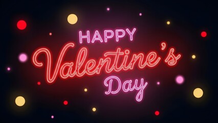 Happy valentine's day neon sign with colorful lights