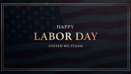 Happy Labor Day celebration poster with golden text design