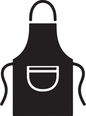 Black Apron Icon Design for Cooking and Baking Concept Illustration