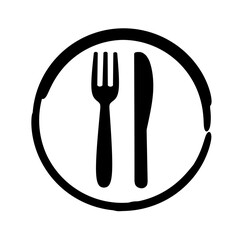 fork and knife icon vector on white background