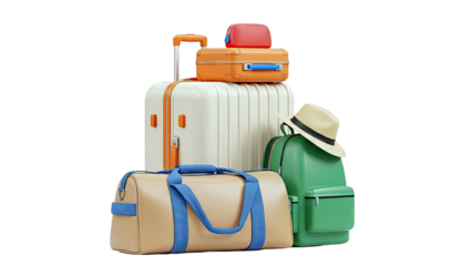 Luggage Collection: Suitcases, Backpack, Duffle Bag, and Hat