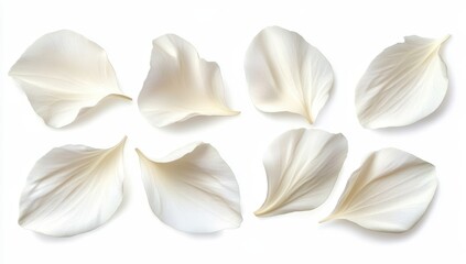 Delicate white flower petals arranged elegantly, showcasing their soft texture and natural beauty.