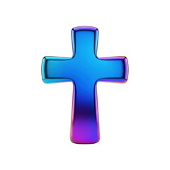 Obraz premium Vibrant cross icon isolated on transparent background