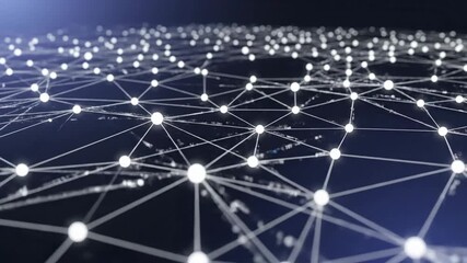 Abstract network connections glowing nodes digital technology background - Powered by Adobe