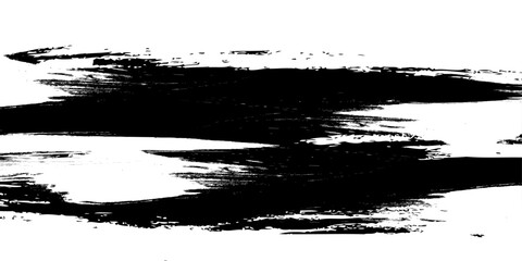 Vector black and white with grunge style, Abstract black and white brush strokes on a canvas with Black ink texture.