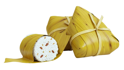 Zongzi glutinous rice dumplings wrapped in leaves