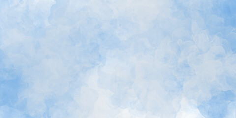 Vector watercolor cloud design in a soft blue color illustration.