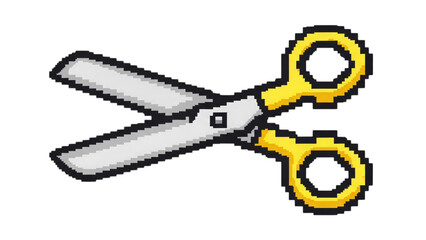 Pixel Art Scissors Isolated