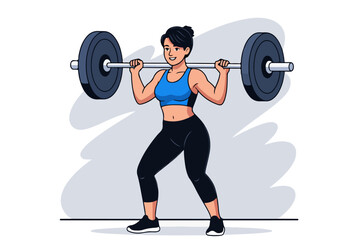 Weightlifting Woman Illustration