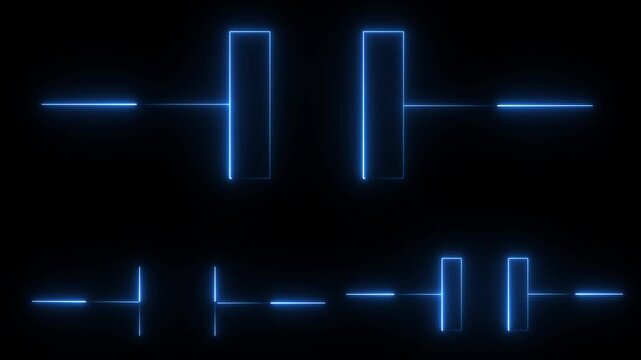 Set of electronic symbol line icon design. Electronic sign vector. Such as lamp, battery, diode, resistor, fuse and others. Black outline design. Editable vector image icon .