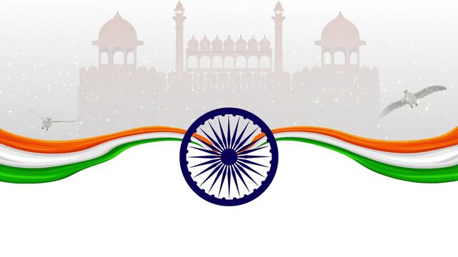 India&rsquo;s Freedom Celebration with National Flag Motion Background video