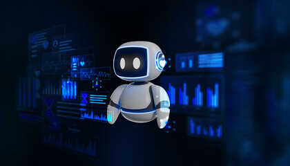 AI Robot with Medical Data Visualization for Healthcare and Diagnostics.