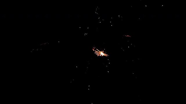 Single Fireworks Overlay at Night on Black Background, screen blend