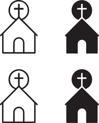 Isolated easter church silhouette icon, easter church building silhouette, holiday celebration Christian symbol, vector design, religious minimal illustration, church festival branding