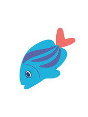 cute little fish cartoon vector illustration