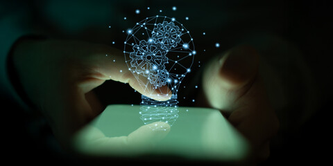 Artificial Intelligence Concept Illustrating Creative Thinking And Digital Automation. © Artemii