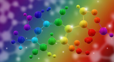 abstract colorful molecules background