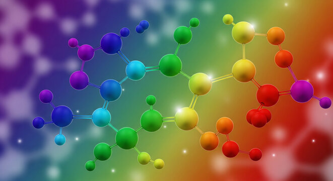 abstract colorful molecules background - Powered by Adobe