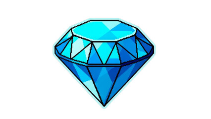 Single Pixel Art Diamond Gem Isolated