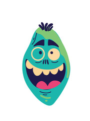 art cute cartoon monster smiling vector