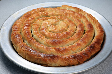 Tepsi B&ouml;reği Turkish style rolled spinach pastry