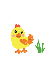 adorable cartoon chick vector illustration