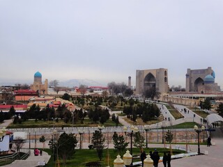 [Uzbekistan] Samarkand cityscape with Bibi Khanym Mosque (Samarkand)