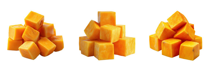 Orange Cubes Pile isolated on a transparent background
