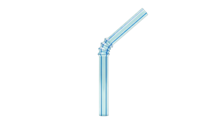 Blue Plastic Drinking Straw with Bend