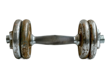 Vintage Iron Dumbbell Showing Strength Training History