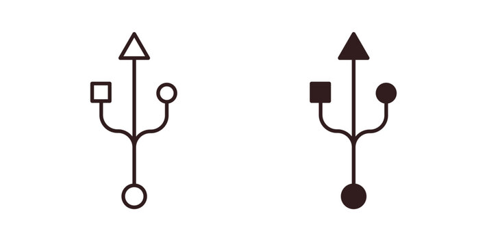 USB connection icon isolated vector Illustration. Vector pictogram for web and app