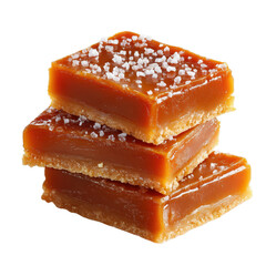 Stack of Salted Caramel Bars isolated on a transparent background