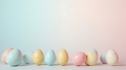 Pastel Easter Eggs on Minimalist Background