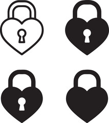 Isolated heart lock icon, heart lock love symbol, heart lock romantic relationship icon, valentine engagement wedding security design, romantic couple branding vector illustration