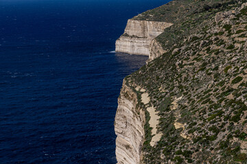 Rocky coast of Malta, natural landscape. Dingli Cliffs