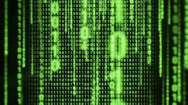 Digital binary code stream data processing abstract background