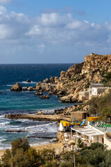 Natural landscape of Golden Bay, Malta