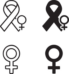 Isolated women support ribbon icon, support awareness ribbon symbol, female empowerment vector, minimal illustration, community social branding, women advocacy design