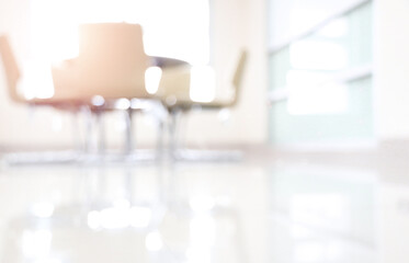 Modern interior room white background abstract light creating blur empty space soft colours People working luxury office hospital meeting laboratory floor health care soft grey wall adult table clinic