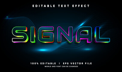 signal 3d vector text effect with modern style