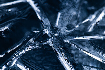 Abstract Blue Ice Texture with Air Bubbles