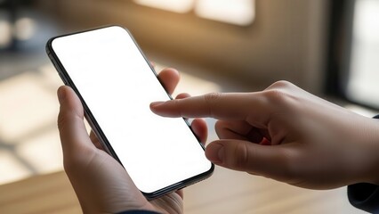 Person using smartphone in indoor setting