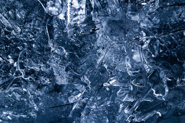 Obraz premium Abstract Blue Ice Texture with Air Bubbles