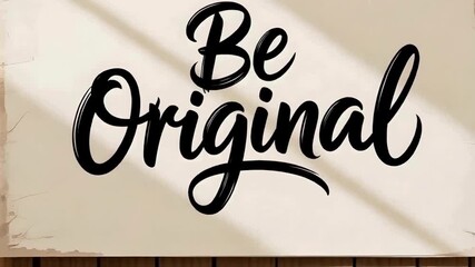 Authenticity-inspired typography “Be Original” with artistic brush fonts on textured paper
